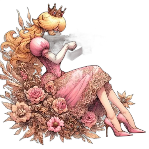 crown, dress, flower, concept art transparent PNG cut-out