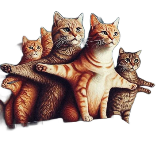 furniture, animal, photorealistic, oil painting transparent PNG cut-out