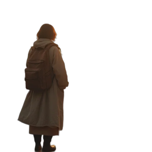jacket, dress, staff, umbrella transparent PNG cut-out