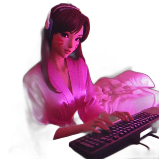 robot, staff, 3d render, vaporwave transparent PNG cut-out