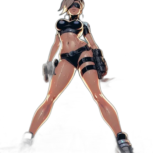 robot, weapon, concept art, cyberpunk transparent PNG cut-out