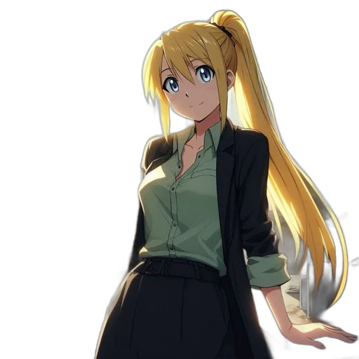 dress, staff, jacket, anime transparent PNG cut-out