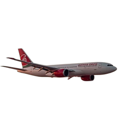 3d render, photorealistic, kenya, airways transparent PNG cut-out