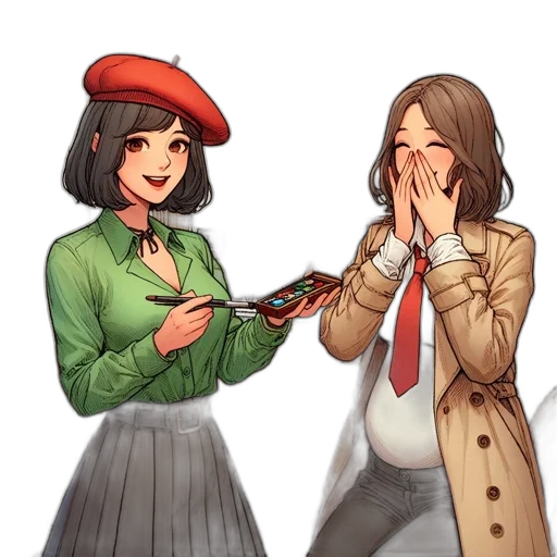 staff, hat, jacket, dress transparent PNG cut-out