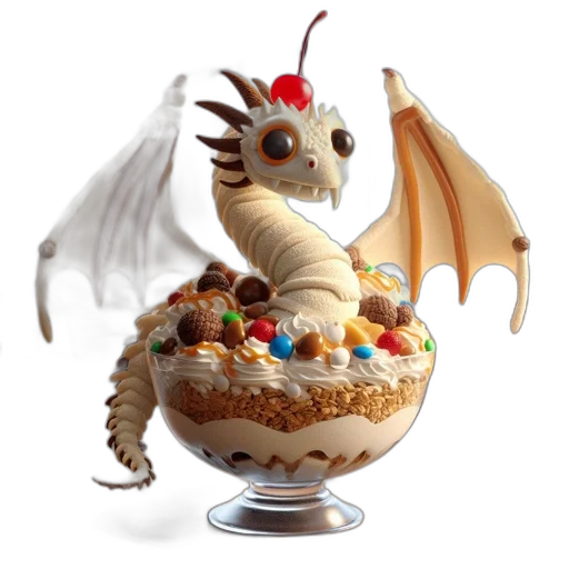 dragon, food, creature, staff transparent PNG cut-out