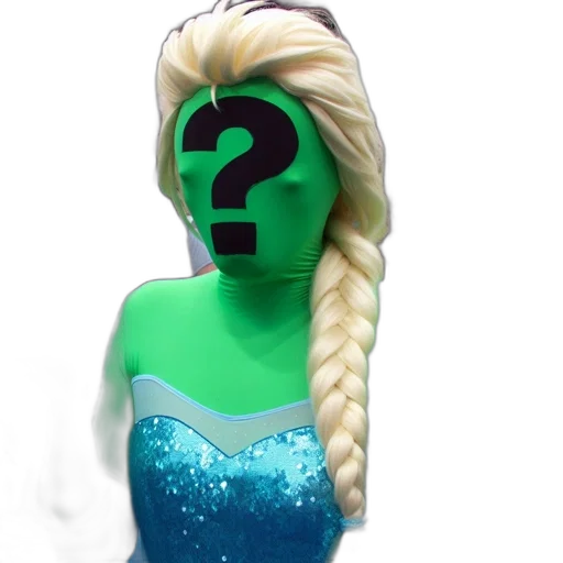 dress, mask, 3d render, green transparent PNG cut-out