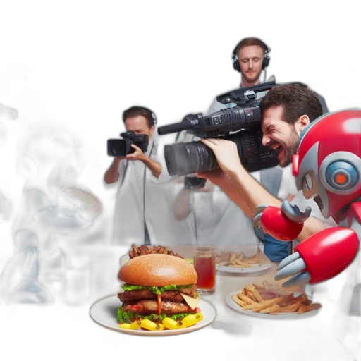robot, food, weapon, 3d render transparent PNG cut-out