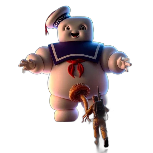 robot, staff, creature, 3d render transparent PNG cut-out