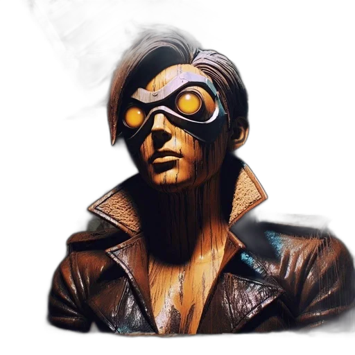 mask, jacket, face, comic book art transparent PNG cut-out