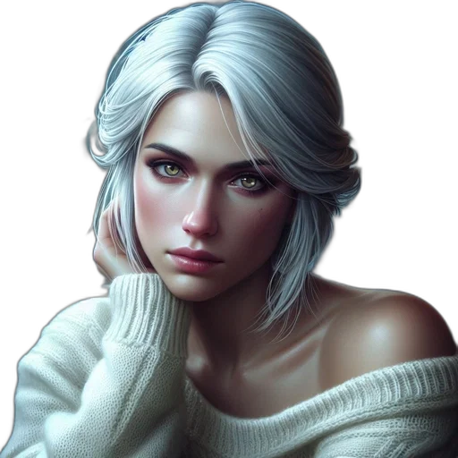 face, jewelry, hair, jacket transparent PNG cut-out
