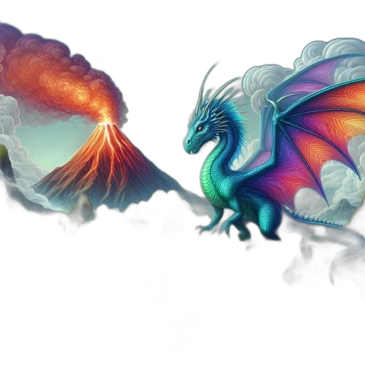dragon, creature, sword, staff transparent PNG cut-out