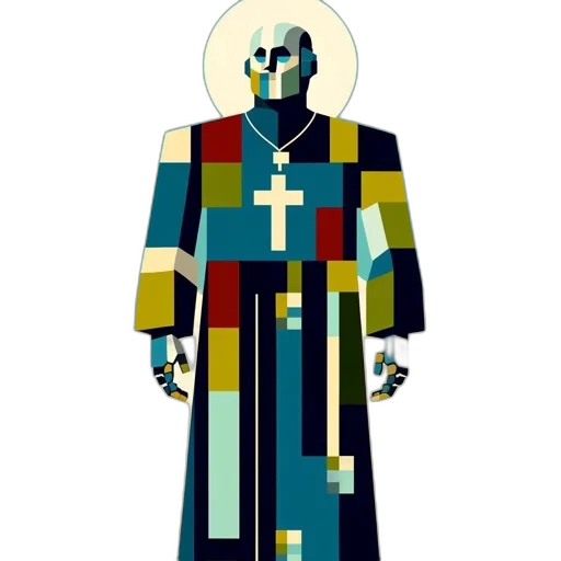 robot, jacket, pixel art, concept art transparent PNG cut-out
