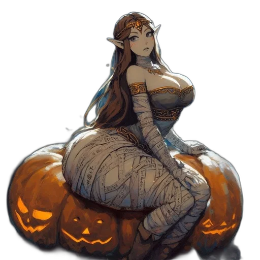 dress, creature, crown, concept art transparent PNG cut-out