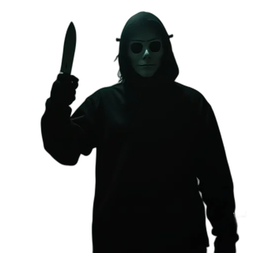 mask, staff, jacket, weapon transparent PNG cut-out