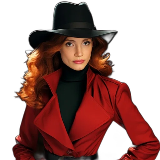 hat, jacket, hair, jewelry transparent PNG cut-out