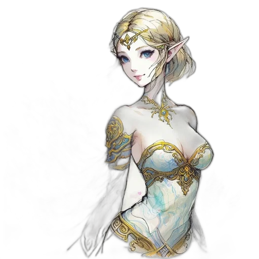 dress, staff, crown, concept art transparent PNG cut-out