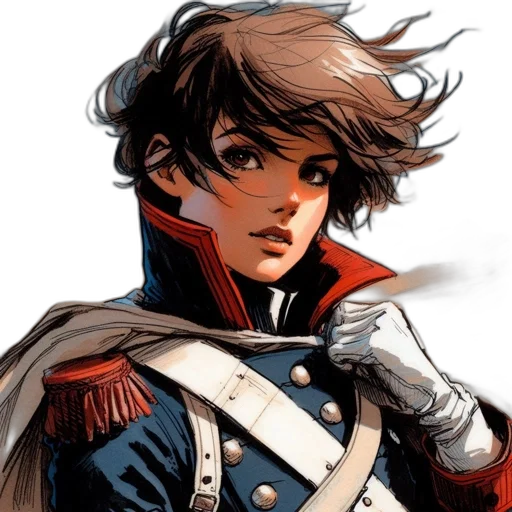 jacket, face, staff, comic book art transparent PNG cut-out