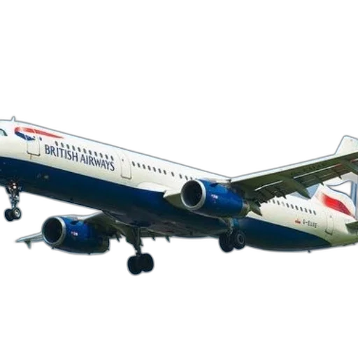 3d render, british, airways, airplane transparent PNG cut-out
