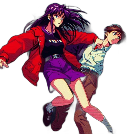 jacket, vaporwave, anime, pixel art transparent PNG cut-out