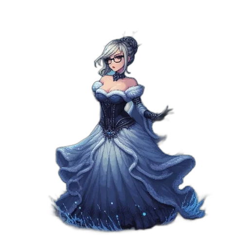 dress, staff, crown, concept art transparent PNG cut-out