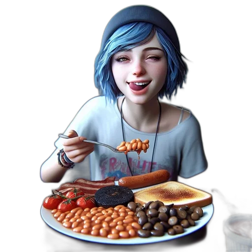 food, face, robot, photorealistic transparent PNG cut-out