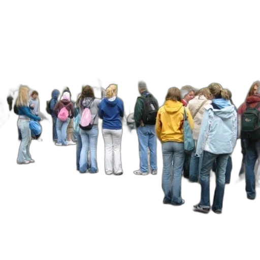 jacket, staff, 3d render, group transparent PNG cut-out
