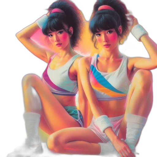 vaporwave, photorealistic, oil painting, concept art transparent PNG cut-out