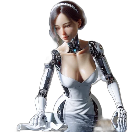 robot, cyberpunk, concept art, 3d render transparent PNG cut-out