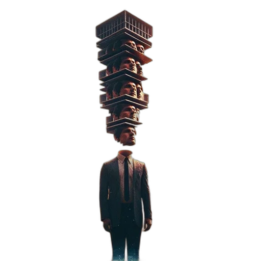 robot, staff, crown, building transparent PNG cut-out