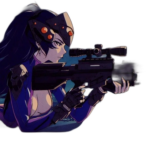 weapon, anime, concept art, cyberpunk transparent PNG cut-out