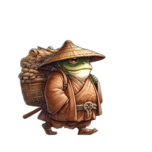 staff, hat, jacket, dragon transparent PNG cut-out