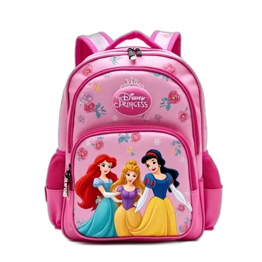 pink, disney, princess, backpack transparent PNG cut-out
