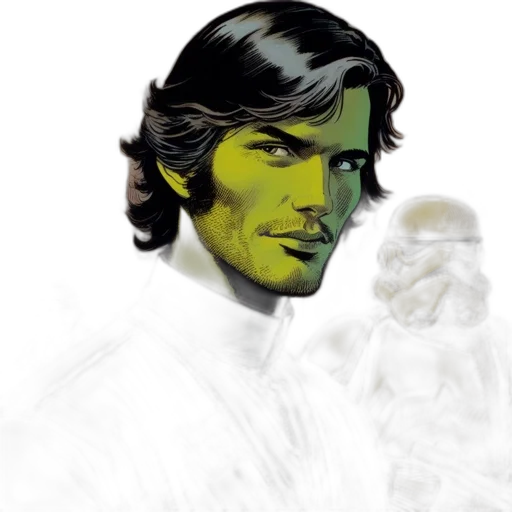 face, comic book art, photorealistic, concept art transparent PNG cut-out
