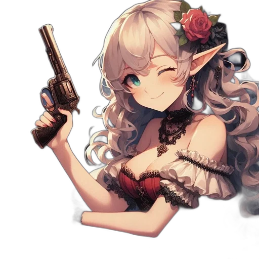 weapon, staff, sword, flower transparent PNG cut-out