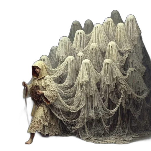 dress, hair, creature, jacket transparent PNG cut-out