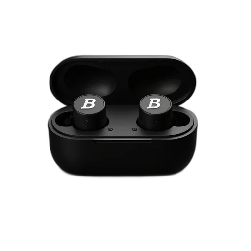 pair, black, wireless, earbuds transparent PNG cut-out