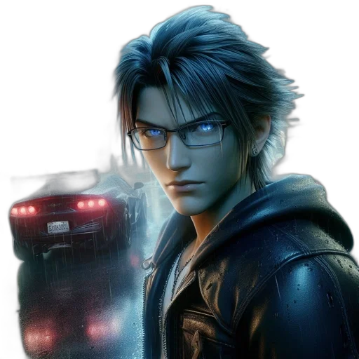 jacket, robot, face, cyberpunk transparent PNG cut-out