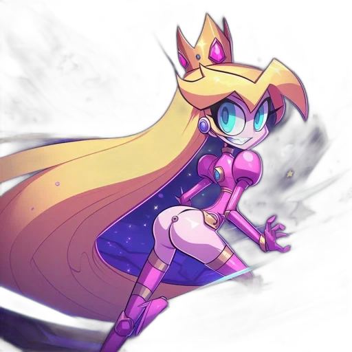 dress, crown, robot, staff transparent PNG cut-out