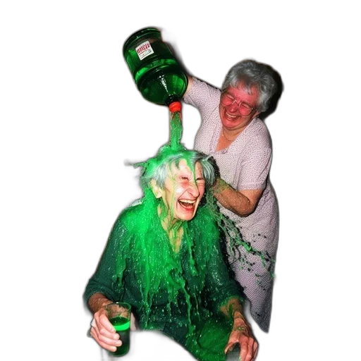 bottle, creature, mask, hair transparent PNG cut-out