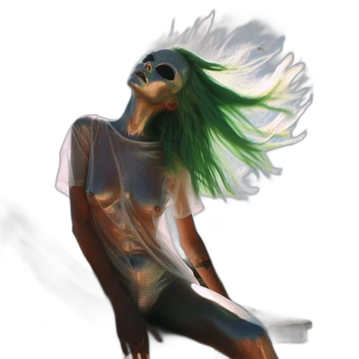 hair, mask, creature, dress transparent PNG cut-out