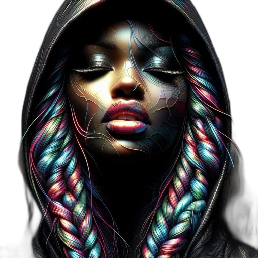 face, hair, mask, jacket transparent PNG cut-out