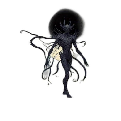 creature, hair, staff, mask transparent PNG cut-out