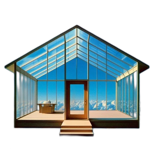 building, furniture, umbrella, 3d render transparent PNG cut-out