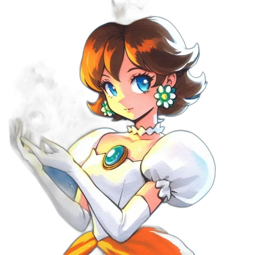 dress, staff, crown, flower transparent PNG cut-out