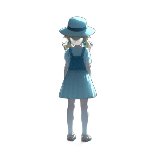 dress, hat, staff, robot transparent PNG cut-out