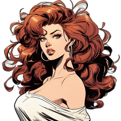 hair, dress, comic book art, cartoon transparent PNG cut-out