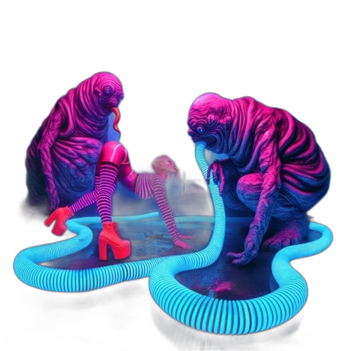 shoes, creature, furniture, vaporwave transparent PNG cut-out