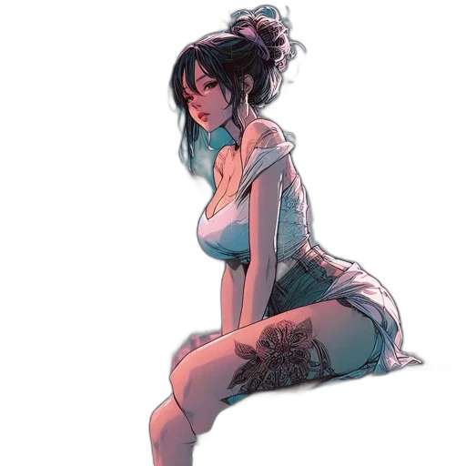 dress, comic book art, concept art, anime transparent PNG cut-out