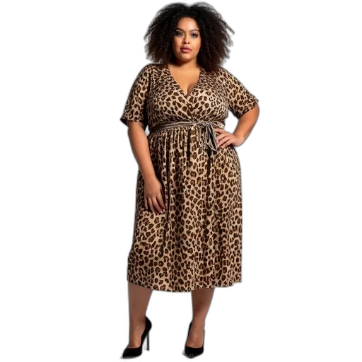 dress, woman, larger, build transparent PNG cut-out
