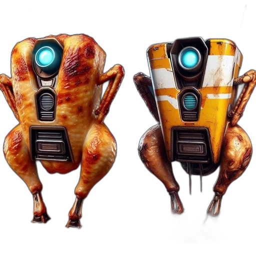 robot, food, concept art, 3d render transparent PNG cut-out